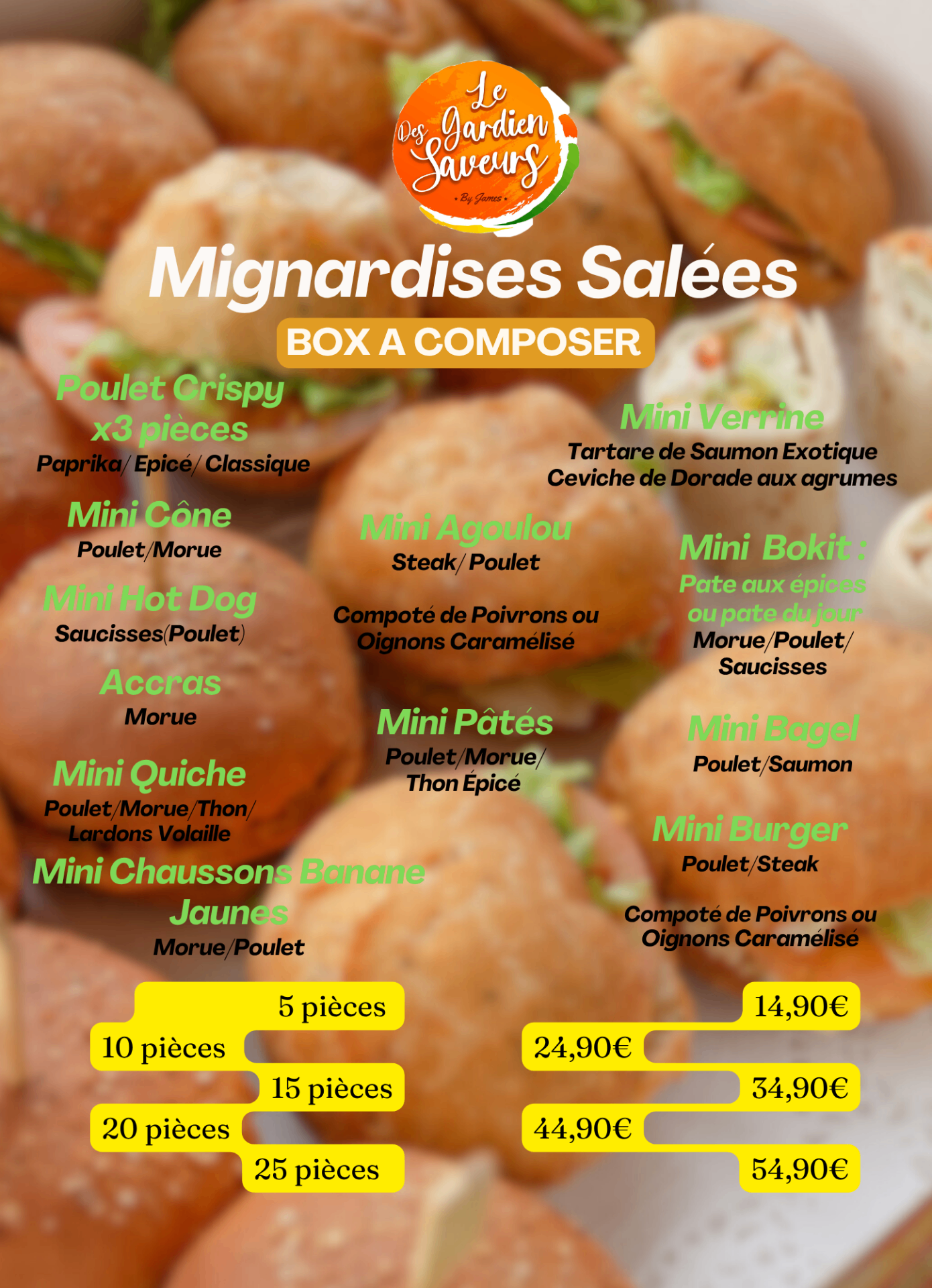 La carte des mignardises salées